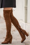 Aida Kahve (10 CM) Dizüstü Çizme-ÇİZME-Mio Gusto-01102BRW