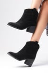 Alessia Western Siyah Renk Topuklu Bot-Thick Heels-Mio Gusto-01563BLS