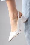 Anette Beyaz Renk Arkası Açık Topuklu Ayakkabı-High Heels-Mio Gusto-01536WHC