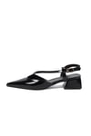 Annie Siyah Renk Rugan Kısa Topuklu Ayakkabı-Low Heels-Mio Gusto-01456BLR