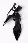 Annie Siyah Renk Rugan Kısa Topuklu Ayakkabı-Low Heels-Mio Gusto-01456BLR
