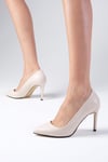 Basic Bej Renk Stiletto-Yüksek Topuklu-Mio Gusto-09033BEC