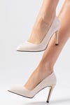 Basic Bej Renk Stiletto-Yüksek Topuklu-Mio Gusto-09033BEC