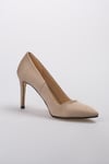Basic Bej Süet Stiletto-Yüksek Topuklu-Mio Gusto-09033BES
