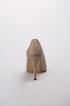 Basic Bej Süet Stiletto-Yüksek Topuklu-Mio Gusto-09033BES