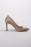 Basic Bej Süet Stiletto-Yüksek Topuklu-Mio Gusto-09033BES