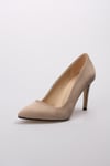 Basic Bej Süet Stiletto-Yüksek Topuklu-Mio Gusto-09033BES