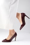 Basic Bordo Renk Rugan Stiletto-Stiletto-Mio Gusto-09033WRR