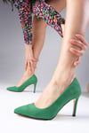 Basic Çimen Yeşili Renk Stiletto-Yüksek Topuklu-Mio Gusto-09033GRN
