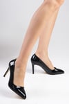 Basic Siyah Renk Rugan Stiletto-Stiletto-Mio Gusto-09033BLR