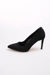 Basic Siyah Süet Stiletto-Yüksek Topuklu-Mio Gusto-09033BLS