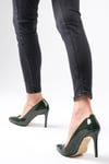 Basic Yeşil Renk Rugan Stiletto-Stiletto-Mio Gusto-09033GNR