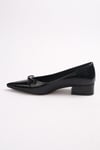 Beatrix Siyah Renk Krokodil Desenli Topuklu Ayakkabı-Low Heels-Mio Gusto-01421BLV