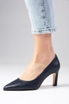 Beliz Hakiki Deri Lacivert Renk Stiletto-Kısa Topuklu-Mio Gusto-01305DBC