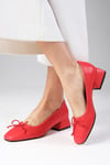 Bellamy Kırmızı Renk Kısa Topuklu Ayakkabı-Low Heels-Mio Gusto-01479REC