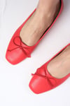 Bellamy Kırmızı Renk Kısa Topuklu Ayakkabı-Low Heels-Mio Gusto-01479REC