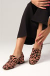 Blanche Leopar Desenli Kısa Topuklu Ayakkabı-Low Heels-Mio Gusto-01486LEK