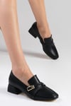 Blanche Siyah Renk Kısa Topuklu Ayakkabı-Low Heels-Mio Gusto-01486BLC