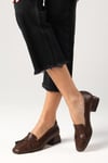 Brenda Kahverengi Kısa Topuklu Ayakkabı-Low Heels-Mio Gusto-01518BRC