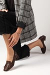 Brenda Kahverengi Kısa Topuklu Ayakkabı-Low Heels-Mio Gusto-01518BRC