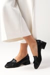 Brenda Siyah Renk Kısa Topuklu Ayakkabı-Low Heels-Mio Gusto-01518BLC