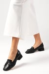 Brenda Siyah Renk Kısa Topuklu Ayakkabı-Low Heels-Mio Gusto-01518BLC