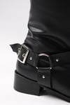 Brielle Siyah Renk Fermuarsız Biker Çizme-ÇİZME-Mio Gusto-02321BLC