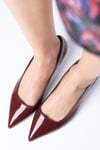 Carmen Bordo Renk Kısa Topuklu Ayakkabı-Low Heels-Mio Gusto-02287WRR