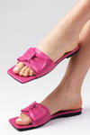 Cristina Genuine Leather Pink Slides-Slippers-Mio Gusto-09052FUC