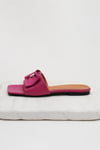 Hakiki Deri Fuşya Terlik-Slippers-Mio Gusto-09052FUC