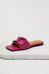 Hakiki Deri Fuşya Terlik-Slippers-Mio Gusto-09052FUC