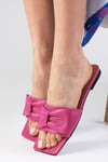 Cristina Genuine Leather Pink Slides-Slippers-Mio Gusto-09052FUC