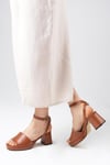 Ellen Taba Renk Platformlu Sandalet-SANDALET-Mio Gusto-02230TAC
