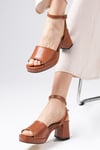 Ellen Taba Renk Platformlu Sandalet-SANDALET-Mio Gusto-02230TAC