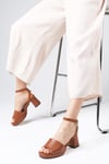 Ellen Taba Renk Platformlu Sandalet-SANDALET-Mio Gusto-02230TAC