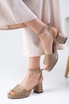 Ellen Vizon Renk Platformlu Sandalet-SANDALET-Mio Gusto-02230MIC
