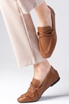 Fiona Hakiki Deri Taba Renk Loafer-Casual-Mio Gusto-01531TAC
