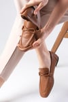 Fiona Hakiki Deri Taba Renk Loafer-Casual-Mio Gusto-01531TAC
