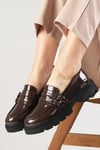 Gaby Kahverengi Kalın Tabanlı Oxford Ayakkabı-Casual-Mio Gusto-01509BRR