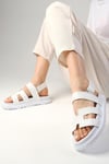 Gia Beyaz Renk Cırtlı Sandalet-SANDALET-Mio Gusto-05836WHC