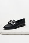 Gianna Siyah Zincirli Loafer-Casual-Mio Gusto-01384BLC