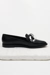 Gianna Siyah Zincirli Loafer-Casual-Mio Gusto-01384BLC