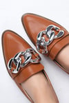 Gianna Taba Zincirli Loafer-DÜZ AYAKKABI-Mio Gusto-01384TAC