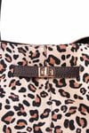 Hakiki Süet Leopar Desenli Büzgü Detaylı El Ve Omuz Çantası-Bags-Mio Gusto-C0073LES