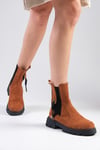 Hera Taba Renk Postal Bot-Thick Heels-Mio Gusto-01501TAS