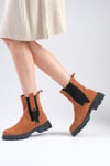 Hera Taba Renk Postal Bot-Thick Heels-Mio Gusto-01501TAS