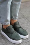 Irma Haki Yeşil Çapraz Cırtlı Sneaker-SPOR-Mio Gusto-05011GNC