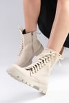 Janet Bej Renk Postal Bot-Thick Heels-Mio Gusto-01505BEC