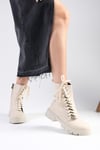 Janet Bej Renk Postal Bot-Thick Heels-Mio Gusto-01505BEC