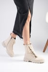 Janet Bej Renk Postal Bot-Thick Heels-Mio Gusto-01505BEC